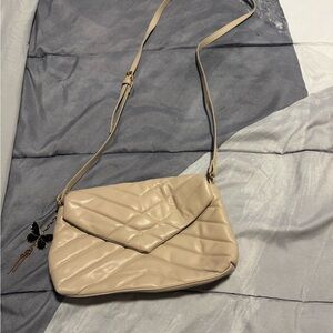 Elegant Cream Quilted Crossbody Bag